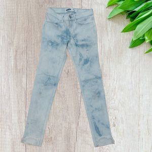 Old Navy Girls Ballerina Jeggings 10 Light Blue Raw Hem Stretch Adjustable Waist